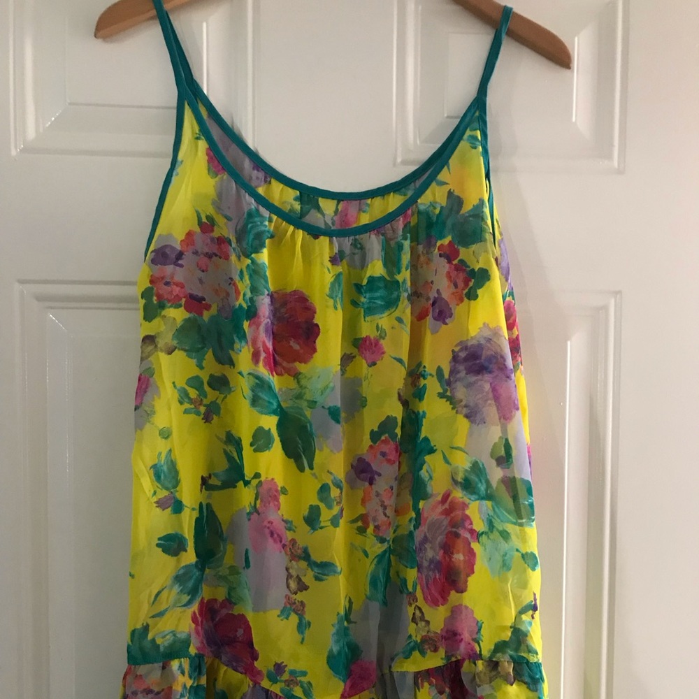 Strappy cami with flowery print